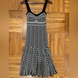 Missoni zig zag print Elegant Black and White maxi Midi dress knit 36